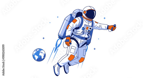 Astronaut in Space Suit Floating 1.