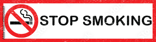 Two stop smoking signs with no smoking symbols and red borders