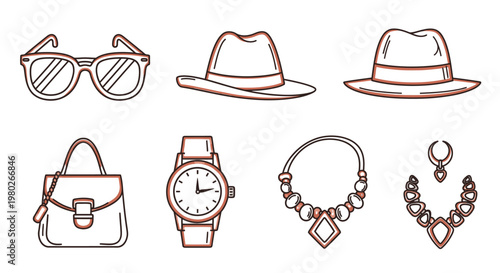 Fashion accessories on white background 1.