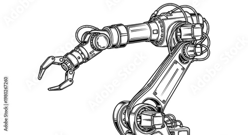 Industrial robotic arm machine technology.