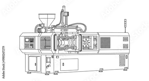 Industrial plastic injection molding machine.
