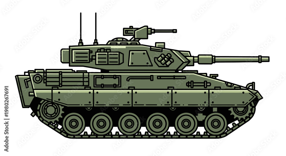 Fototapeta premium Military Tank Vehicle Armored Combat.