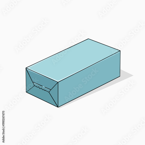 Clean Blue Eraser on White Background for Office and School Supplies