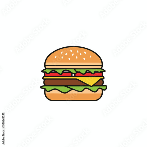 Delicious Veggie and Meat Burger with Fresh Ingredients