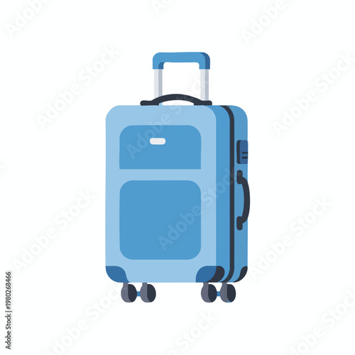 Light Blue Hard Shell Suitcase with Extendable Handle and Spinner Wheels for Travel