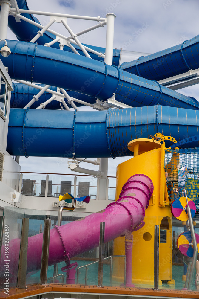 Fototapeta premium Waterslides on a Cruise