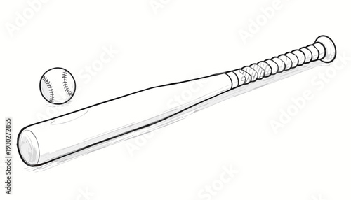 baseball stick hand drawn scrible style