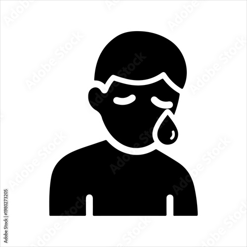 Crying person icon representing sadness and emotional distress.