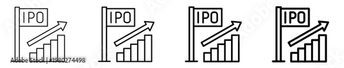 Ipo Growth Icon Set Different Style Collection