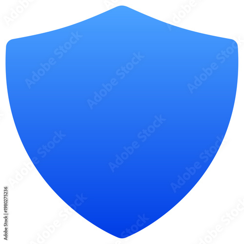 Solid blue security shield icon for protection and privacy guard