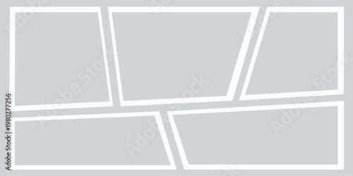 Templates collage five frames photos parts, picture or illustration. Vector frames. Board and branding Presentation. Creative theme.5 photos.