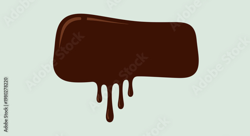Dripping Chocolate Bar Shape with Copy Space