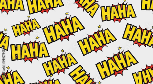 Funny Haha Laughter Comic Speech Bubbles Pattern Background