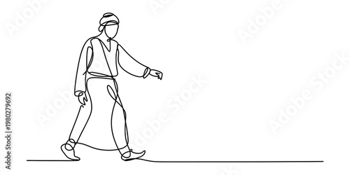 A single continuous line drawing of a young person wearing a lightning bolt shirt preparing food Vector, illustration