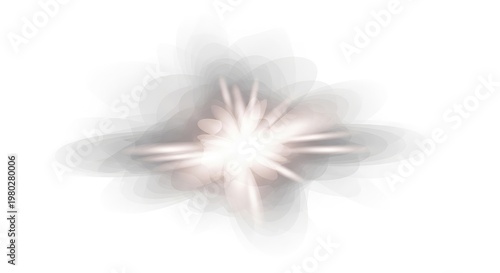 Bright Light Bursting Radiance on White Background.