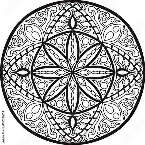 Seamless mandala vector pattern with decorative and symmetrical textile texture.
Fully editable and scalable vector design suitable for fashion fabric, clothing, sweaters, scarves, blankets, home deco