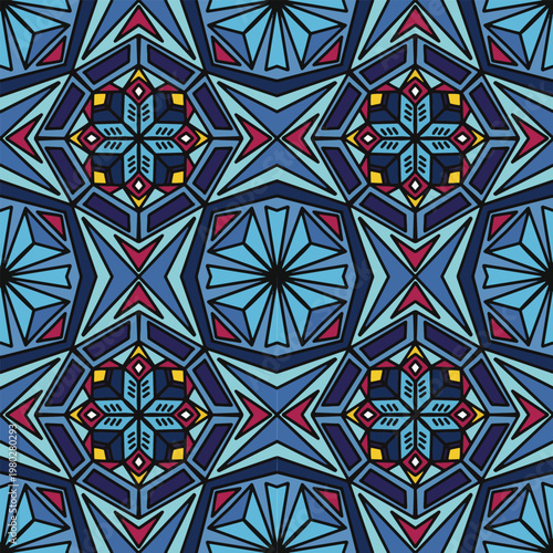 Seamless mandala vector pattern with decorative and symmetrical textile texture.
Fully editable and scalable vector design suitable for fashion fabric, clothing, sweaters, scarves, blankets, home deco