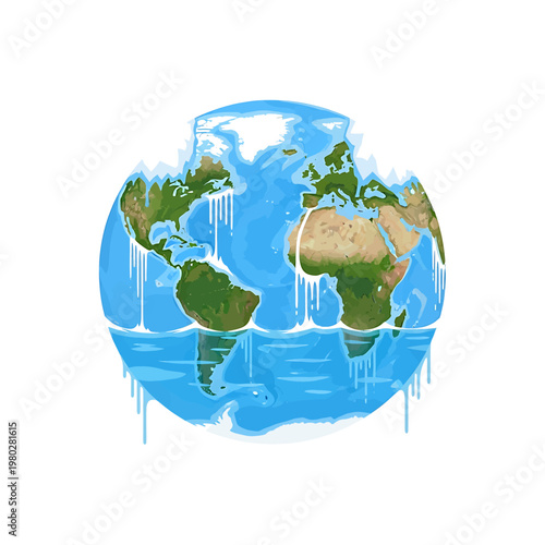 Melting Earth Globe Climate Change.