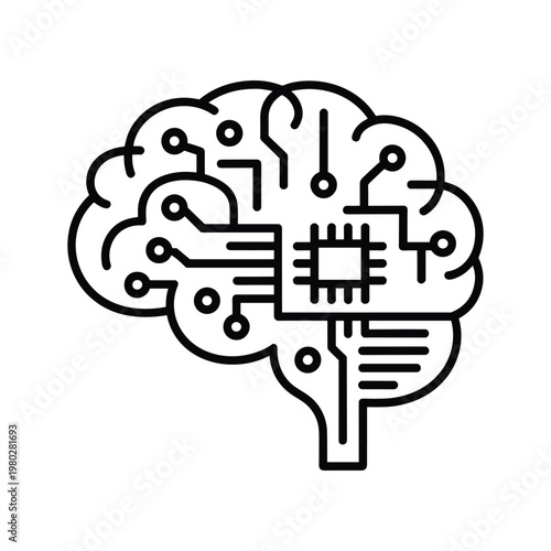 A fusion of brain and circuit board representing artificial intelligence and neural networks