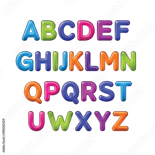 Colorful Alphabet Letters in Various Colors 3.