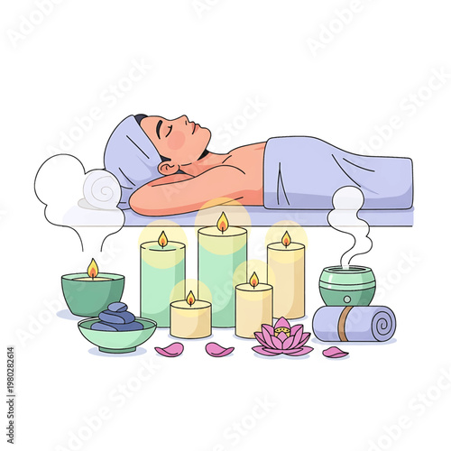 Woman receiving spa treatment therapy relaxation.