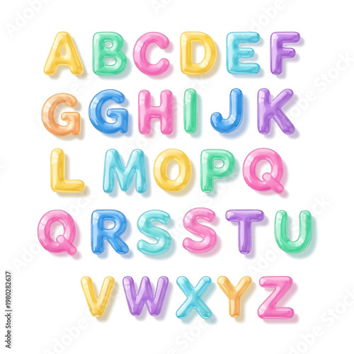 Colorful alphabet letters in pastel colors 2.