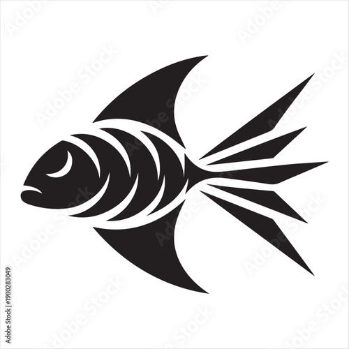  majestic fish vector silhouette clip art logo design illustration