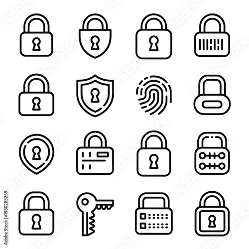 Diverse icons representing various types of security and access control methods