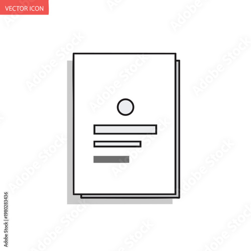 Minimalist Invoice or Document Illustration for Business Concepts