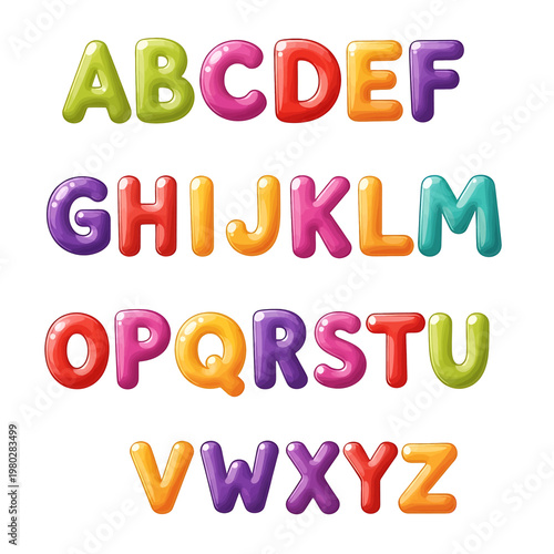 Colorful Alphabet Letters in Gradient 1.