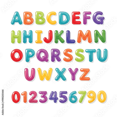 Colorful Alphabet and Number Letters.