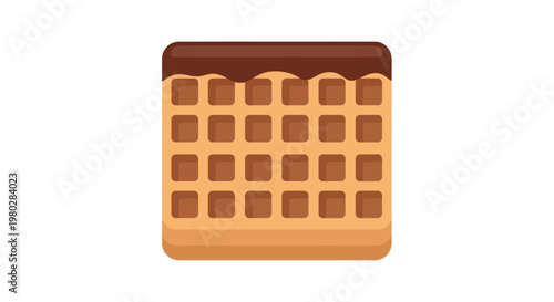 Delicious Chocolate Drizzled Waffle Icon