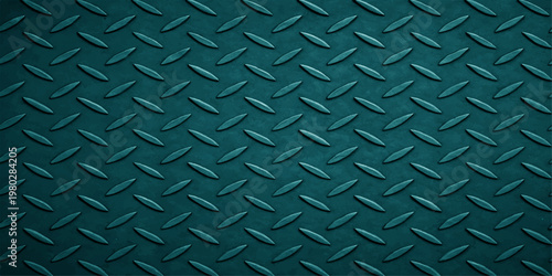 Seamless industrial diamond plate pattern featuring a grunge metallic steel texture with a silver gray aluminum surface design for construction material wallpaper