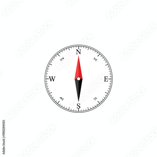 Close up of a Traditional Magnetic Compass for Navigation and Exploration