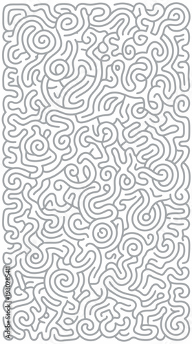Abstract monochrome pattern with intricate swirling lines forming a dense decorative texture.