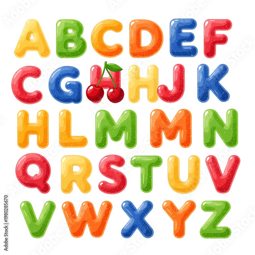 Colorful Alphabet Letters in Various Colors 5.