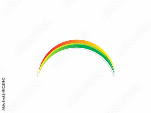 Minimalist Colorful Rainbow Arch Illustration Isolated on White Background for Weather, Nature, and Children Design Projects