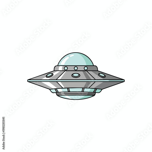 Futuristic Flying Saucer Illustration for Sci Fi Concepts and Space Ideas