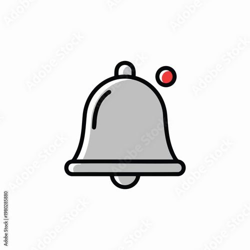 Minimalist Notification Bell Icon for Digital Communication and Alerts