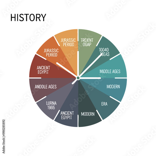 Historical Timeline Pie Chart Showing Different eras and periods of human history