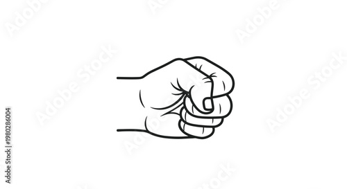 Fist Clenched Hand Gesture for Protest or Emphasis