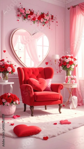 A romantic haven of crimson and rose