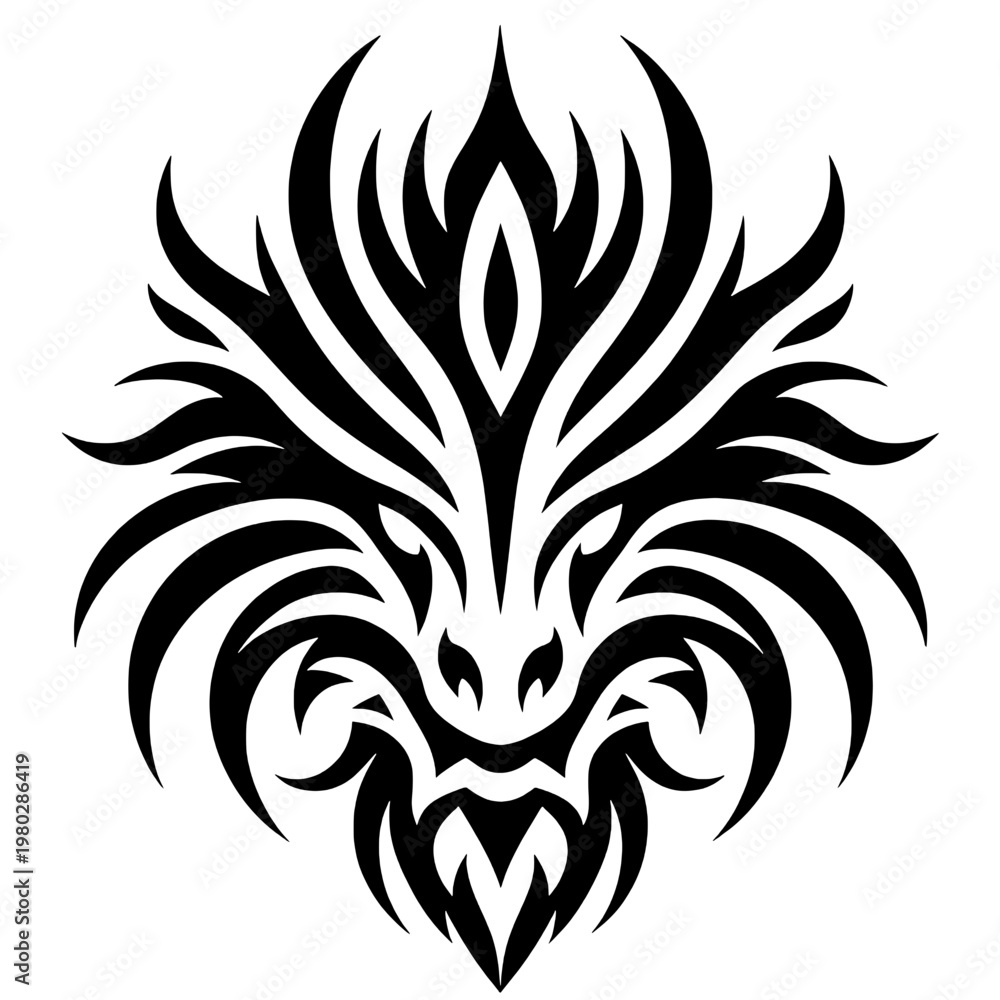Obraz premium Tribal dragon silhouette