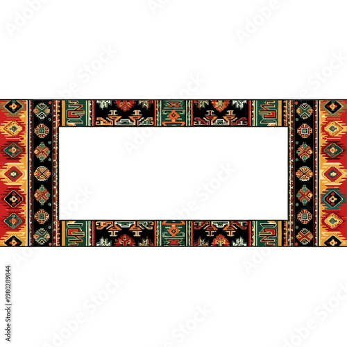 Colorful ornamental border design element.