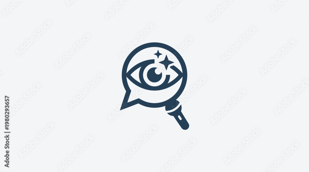 Obraz premium Eye Icon in Magnifying Glass Logo Design