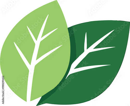 Abstract Green Leaf Logo Icon, Eco Nature Symbol, Organic Plant Design