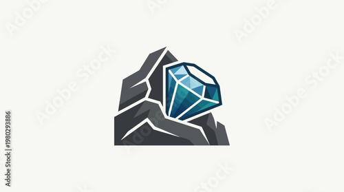 Diamond Emerging from Mountain