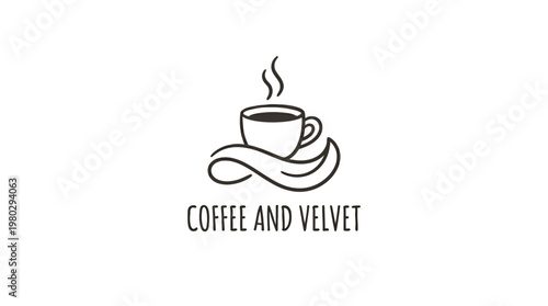 Minimalist Coffee Cup Logo on White Background