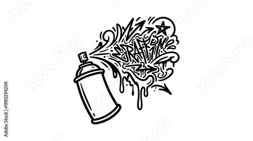 Graffiti Spray Can with Artistic Design