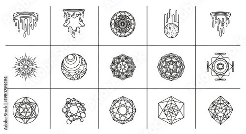 Collection of various mandala designs.